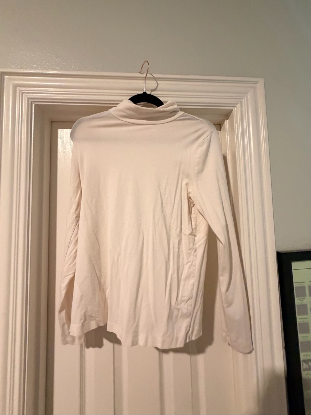 LOFT Cream Long Sleeve Turtleneck Top